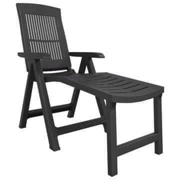 Vidaxl Ležalnik antracitna plastika