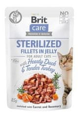 Brit Care Cat Fillets in Jelly Sterile Duck &amp; Turkey 85g
