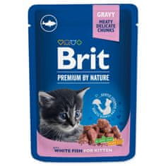Brit Premium kosi z belo ribo v omaki za mačke - 100 g