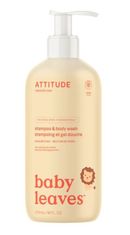 Attitude otroško milo in šampon Baby leaves, z vonjem hruške, 473 ml