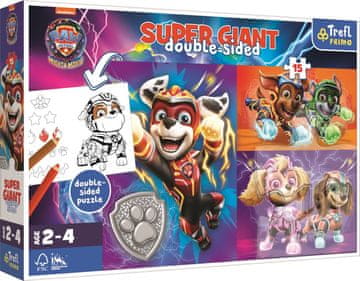 Trefl Dvostranska sestavljanka Paw Patrol: Odlična ekipa SUPER VELIKAN 15 kosov