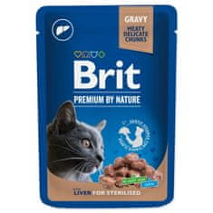 Brit Premium Chunks in Gravy z jetri za sterilizirane mačke - 100 g