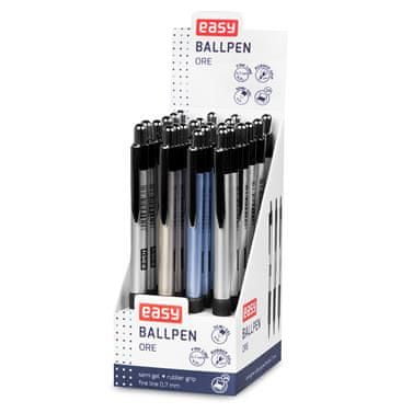 EASY ORE Kroglično pero, modra polželezna kartuša, 0,7 mm, 24 kosov v pakiranju, mešanica barv