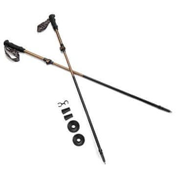 Spokey QUICK Treking palice z napenjalnim kablom, 4-delne, rjave