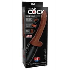 King Cock Plus TOPLOTNI VIBRATOR King Cock Plus Triple Threat Brown