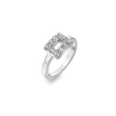 Hot Diamonds Srebrn prstan z diamantom in topazom Echo DR240 (Obseg 56 mm)