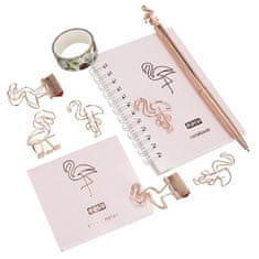 EASY FLAMINGO SET Eleganten darilni komplet pisarniških potrebščin