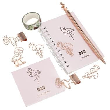 EASY FLAMINGO SET Eleganten darilni komplet pisarniških potrebščin