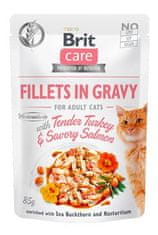Brit Care Cat Fillets in Gravy Turkey&amp;Salmon 85g