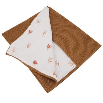 EKO Pletena odeja, podložena z bombažem Carmel Beige Meadow 100x80cm