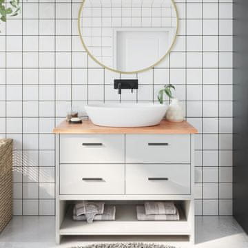 Vidaxl vidaXL Kopalniški pult svetlo rjave barve 100x40x2 cm masiven les
