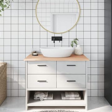 Vidaxl vidaXL Kopalniški pult 100x60x2 cm neobdelan masiven les