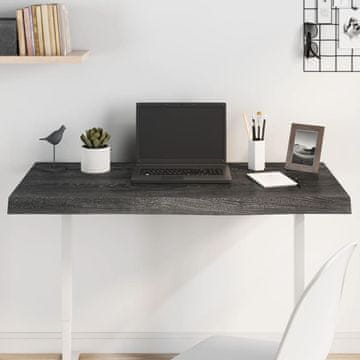 Vidaxl vidaXL Mizna plošča temno siva 100x60x6 cm masiven hrastov les