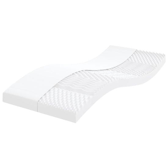 shumee vidaXL Otroška vzmetnica iz pene bela 80x160 cm 7-conska trdota 20 ILD