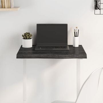Vidaxl vidaXL Mizna plošča temno siva 60x40x(2-4) cm masiven hrastov les
