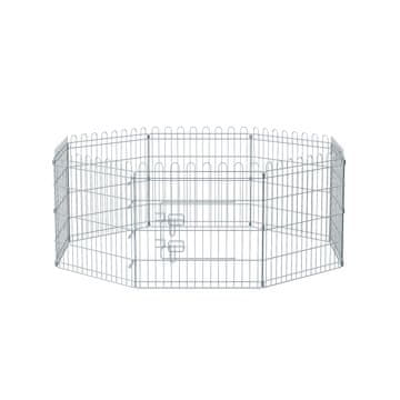 Songmics Otroška ograja za hišne ljubljenčke 122x122x61 cm srebrna zložljiva