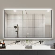 S6 Steklarstvo Šest LED ogledalo S67B , 100x60cm, s črnim okvirjem