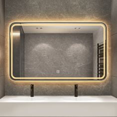 S6 Steklarstvo Šest LED ogledalo S68B, 100x60cm, s črnim okvirjem
