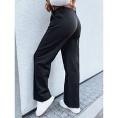 Dstreet Ženske široke hlače EMERALD črne barve uy1693 S