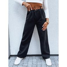 Dstreet Ženske široke hlače EMERALD črne barve uy1693 S