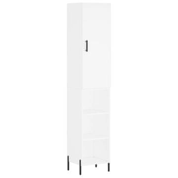 Vidaxl Visoka omara bela 34,5x34x180 cm inženirski les