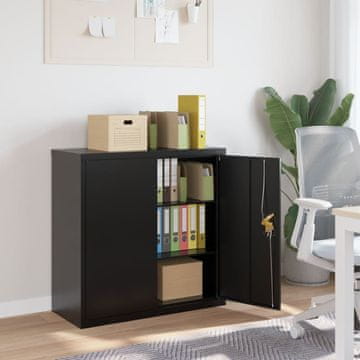 Vidaxl vidaXL Omara za dokumente črna 90x40x90 cm jeklo