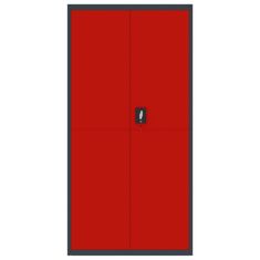 Vidaxl Arhivska omara antracitna in rdeča 90x40x180 cm jeklo