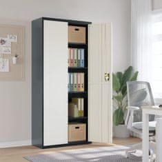 Vidaxl Arhivska omara antracitna in bela 90x40x200 cm jeklo