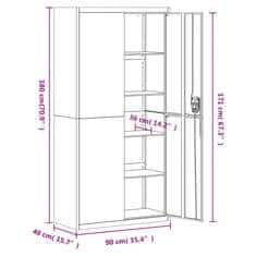Vidaxl Arhivska omara antracitna 90x40x180 cm jeklo