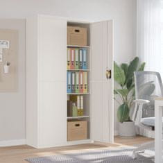 Vidaxl Arhivska omara bela 90x40x180 cm jeklo