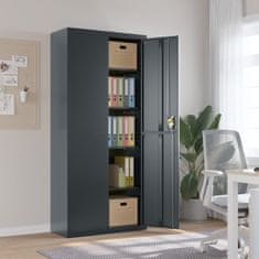 Vidaxl Arhivska omara antracitna 90x40x200 cm jeklo