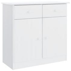 Vidaxl Komoda ALTA bela 77x35x73 cm trdna borovina