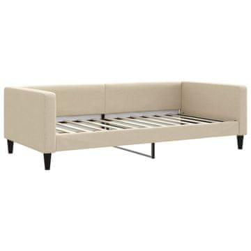 Vidaxl Raztegljiva postelja krem 100x200 cm blago