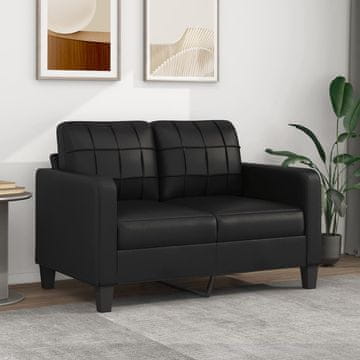 Vidaxl vidaXL Dvosed, črna, 120 cm, umetno usnje