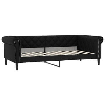 Vidaxl Dnevna postelja črna 90x190 cm umetno usnje
