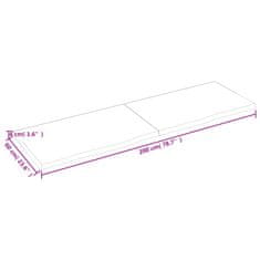Vidaxl Kopalniški pult temno rjav 200x60x(2-4) cm obdelan trden les