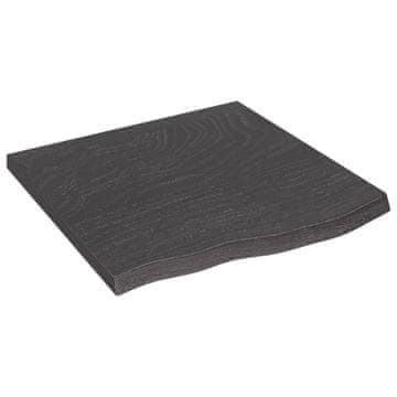 Vidaxl Mizna plošča temno rjav 60x60x(2-4)cm obdelana trdna hrastovina