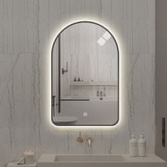S6 Steklarstvo Šest LED ogledalo S610B, 60x90cm, s črnim okvirjem za kopalnico, hodnik, predsobo