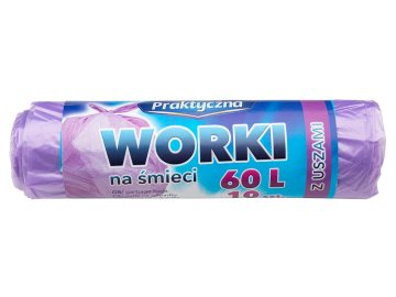 Vrečke za odpadke 60L/10 kosov, 63x73cm, 13µm z ročaji SUPER