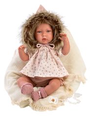 Llorens 74022 NEW BORN - realistična lutka dojenčka z zvoki in mehkim tekstilnim telesom - 42 cm