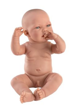 Llorens 84301 NEW BORN BOY - realistična dojenčkova lutka z vinilnim telesom - 43 cm