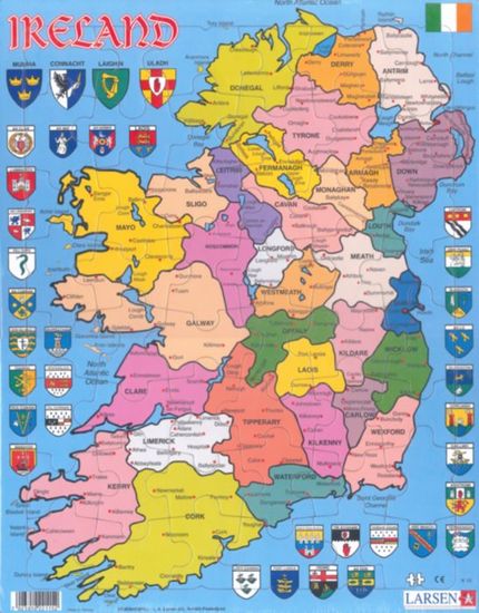 LARSEN Puzzle Politični zemljevid Severne Irske 48 kosov