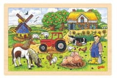 Goki Puzzle Kmetija gospoda Millerja 24 kosov - lesene