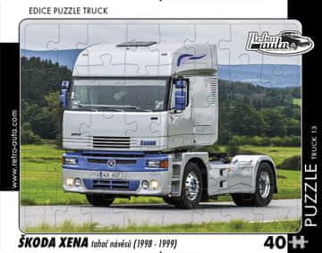 RETRO-AUTA Puzzle TRUCK št. 13 Škoda Xena traktor s prikolico (1998-1999) 40 kosov