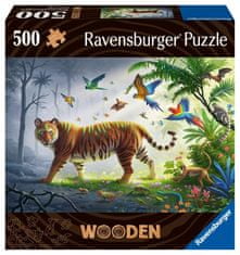 Ravensburger Puzzle - Tiger v džungli 500 kosov, lesene