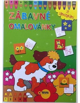 Sun Založba Zabavne pobarvanke po številkah (zelene)