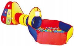 Pixino Otroški šotorski komplet s predorom, bazenom in žogicami