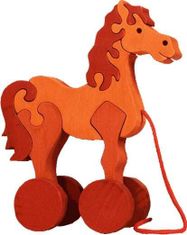 Fauna Lesene igrače za vlečenje iz masivnega lesa konj