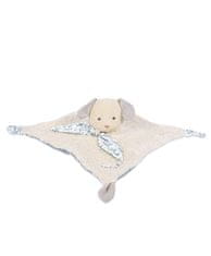 Doudou Darilni set - plišasti zajec z bež odejo iz organskega bombaža 25 cm