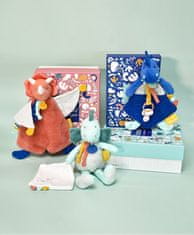 Doudou Darilni set - Plišasti dinozaver oranžne barve 25 cm